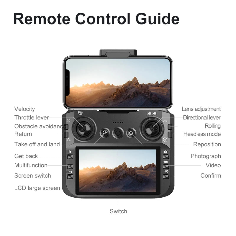 2025 NEW D5 Drones 4K HD Professional Remote Control Helicopter Plane RC Dron With Screen obstacle avoidance FPV Quadcopter Toys