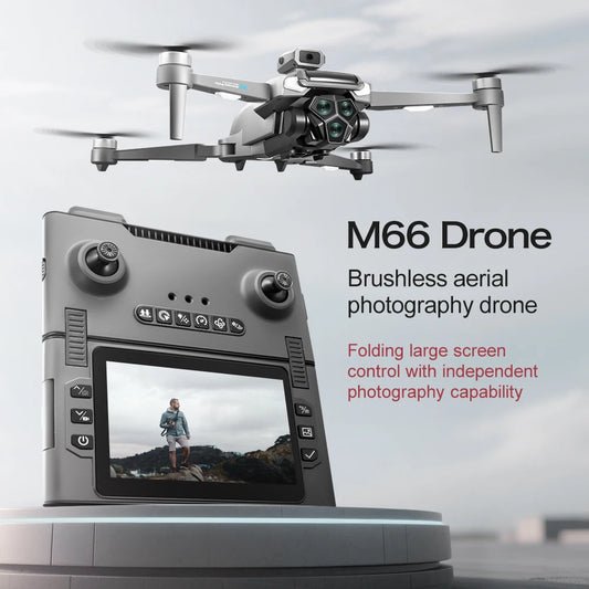 M66 Drone Profesional 4K Dual Camera Brushless Motor Obstacle Avoidance Dron RC Helicopter Foldable Quadcopter